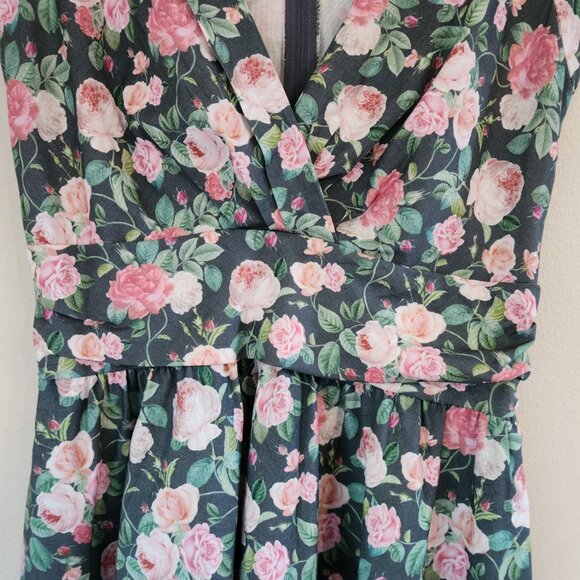 Retrolicious Womens Greta Dress Size XL Multicolor Floral V-Neck Retro Modcloth - Picture 9 of 15